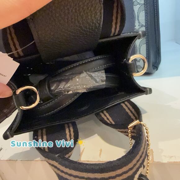 NWT Coach Smith Mini Tote Bag CCF80 pebbled leather/Gold/Black Multi - Picture 6 of 6